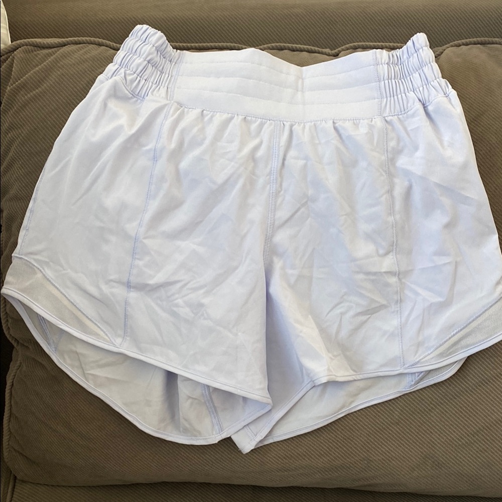 Lululemon Hotty Hot High Rise 4” Light Blue Shorts